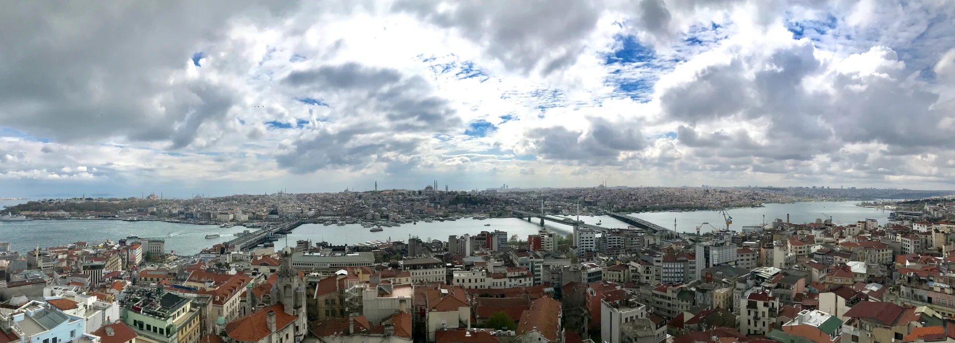 Istanbul and the Golden Horn viewed from Galata Tower, photographed in 2019